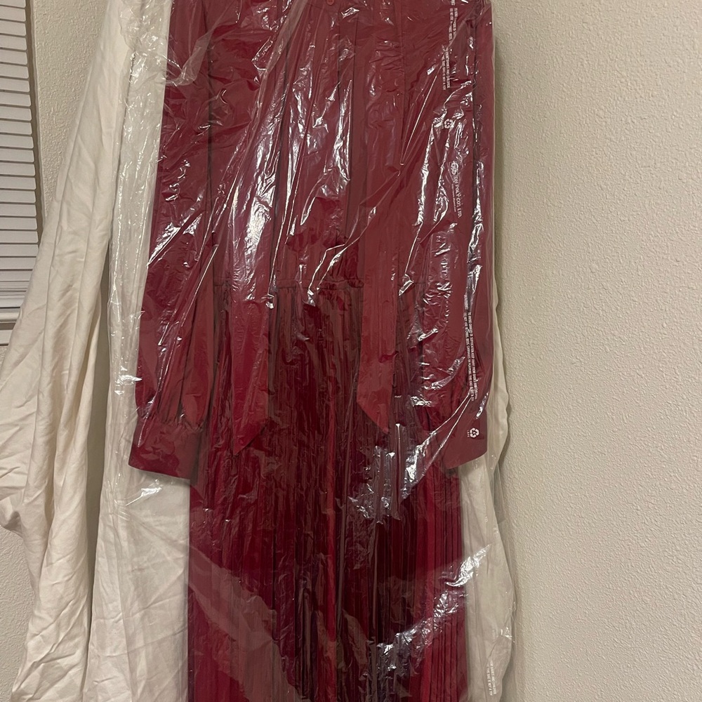 Elegant Long Sleeve Red Dress